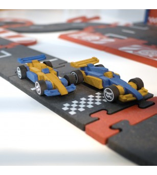 Set de constructie Garaj modular cu pista si 2 masini de curse, Croc toys - Vehicule de jucărie