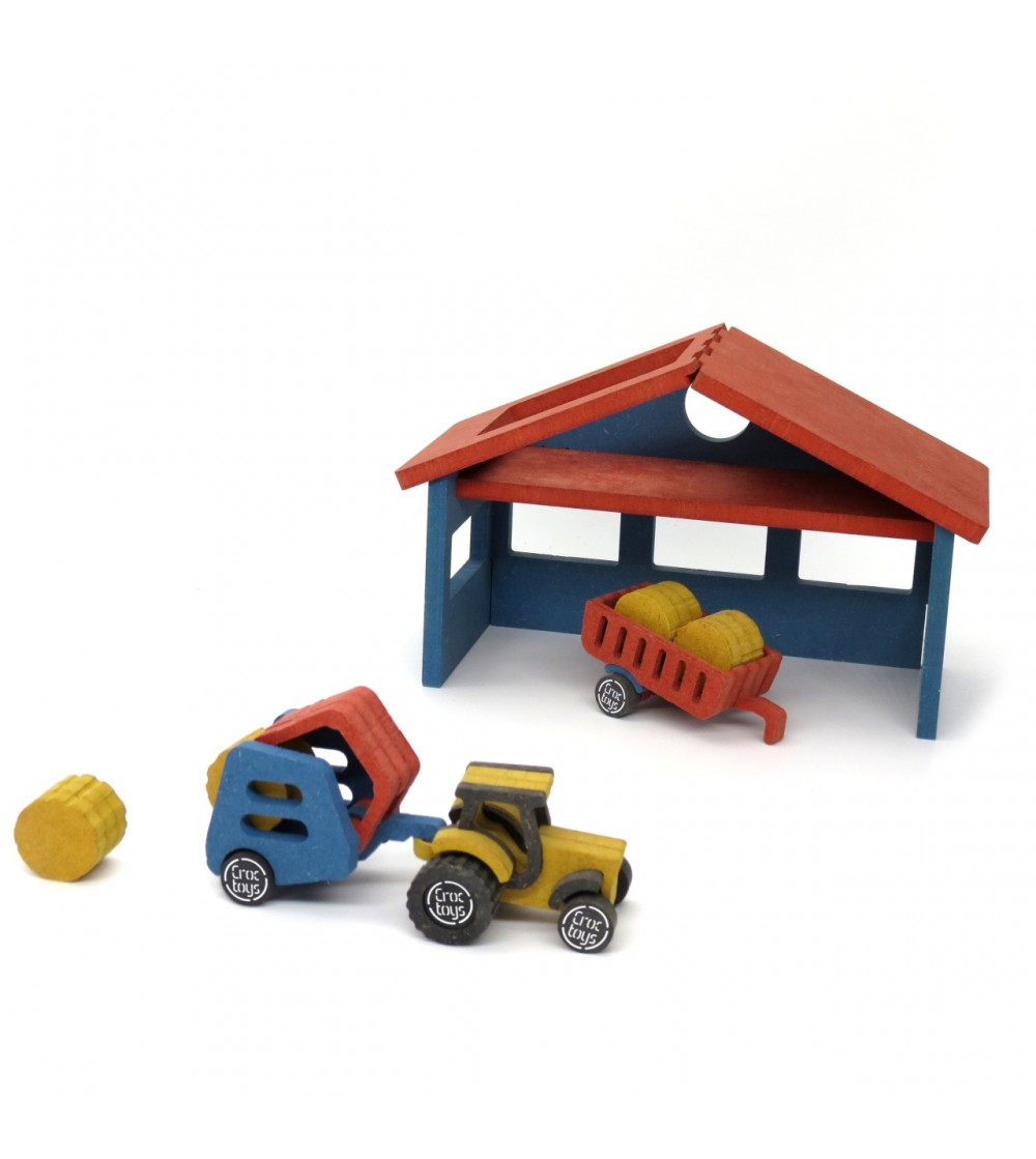 Set de constructie Ferma cu tractor Nathan, Croc toys - Vehicule de jucărie