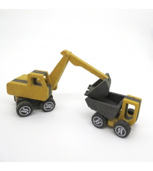 Set de constructie vehicule de santier Marco si Frederic, Croc toys - Vehicule de jucărie
