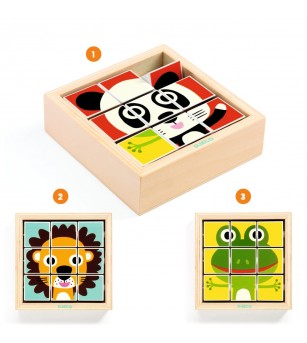 Puzzle din cuburi Tournanimo, Djeco - Puzzle-uri