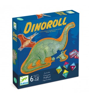 Joc cu zaruri piramidale Dinoroll, Djeco - Jocuri de masă