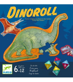 Joc cu zaruri piramidale Dinoroll, Djeco - Jocuri de masă
