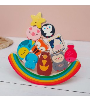Puzzle si joc de echilibru Curcubeu, Djeco - Puzzle-uri