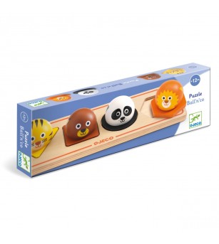 Puzzle din lemn Animale salbatice, Djeco - Puzzle-uri