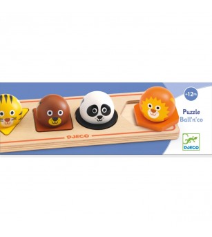 Puzzle din lemn Animale salbatice, Djeco - Puzzle-uri