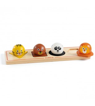 Puzzle din lemn Animale salbatice, Djeco - Puzzle-uri