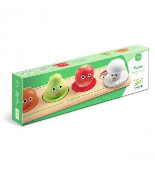 Puzzle din lemn Fructe si legume, Djeco - Puzzle-uri