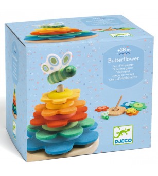 Jucarie Montessori Turn flori si fluture, Djeco - Jucării de lemn si Montessori