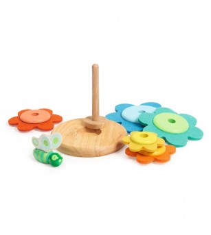 Jucarie Montessori Turn flori si fluture, Djeco - Jucării de lemn si Montessori