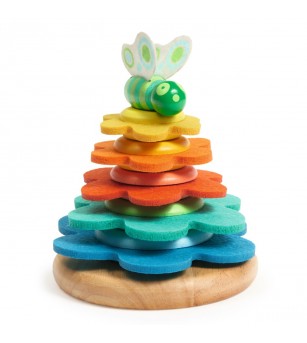 Jucarie Montessori Turn flori si fluture, Djeco - Jucării de lemn si Montessori