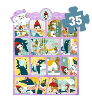 Puzzle poveste Scufita Rosie, Djeco - Puzzle-uri