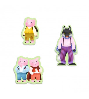 Puzzle poveste Cei trei purcelusi, Djeco - Puzzle-uri