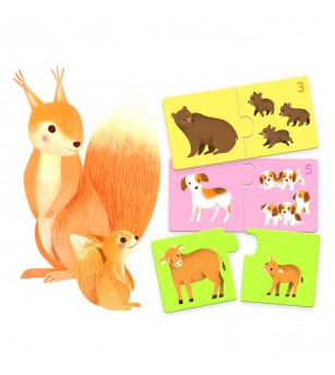 Puzzle duo asociere mama-pui, Djeco - Puzzle-uri