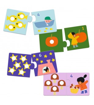 Puzzle duo tactil Primele numere, Djeco - Puzzle-uri