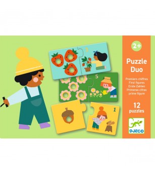 Puzzle duo tactil Primele numere, Djeco - Puzzle-uri