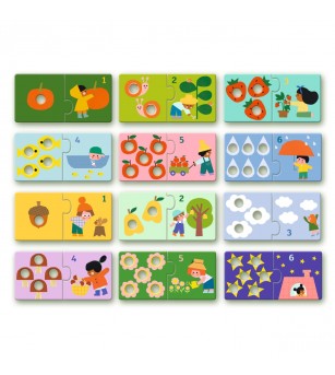 Puzzle duo tactil Primele numere, Djeco - Puzzle-uri
