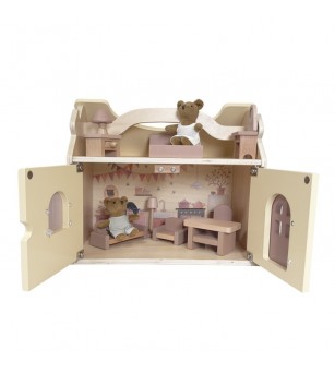 Casuta de papusi cu 2 ursuleti de plus, Egmont Toys - Jucării de lemn si Montessori