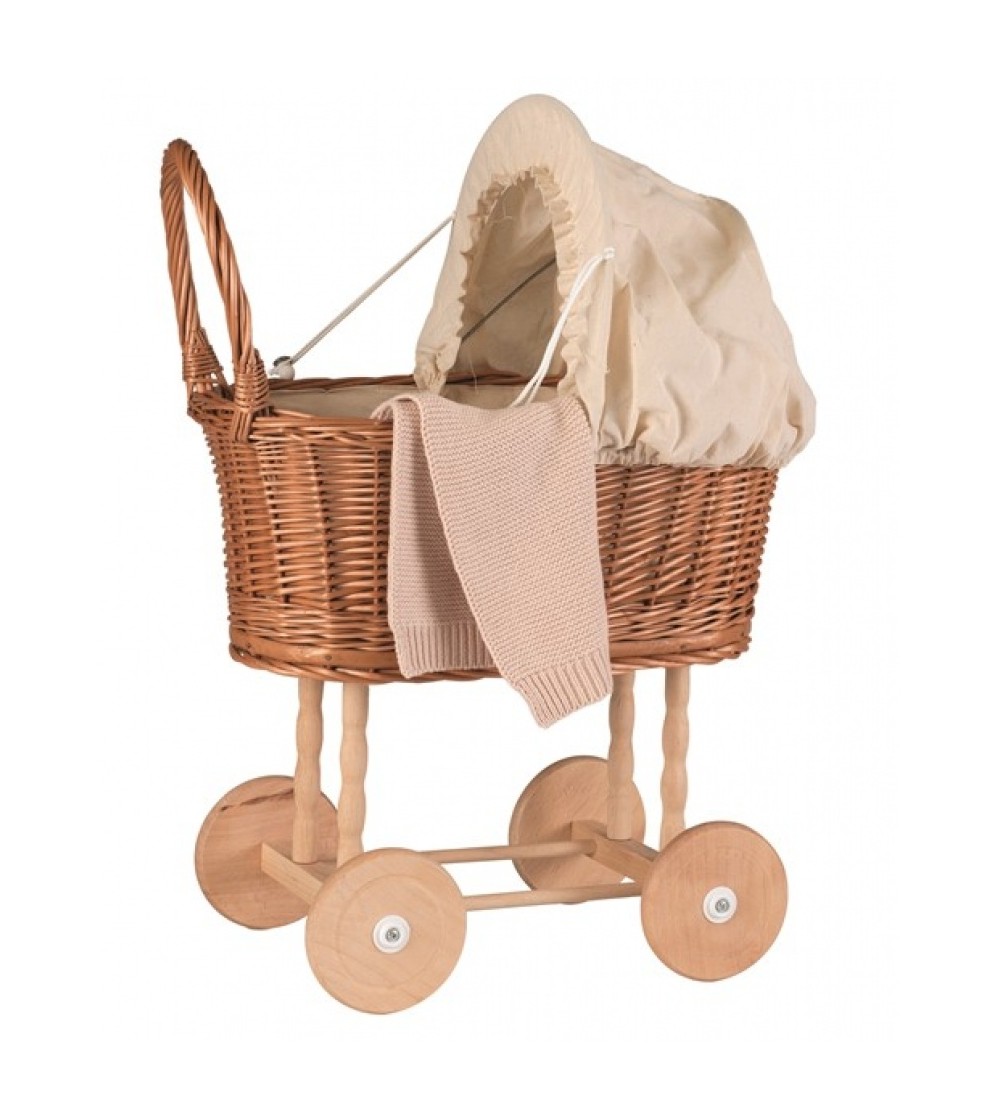 Carucior din nuiele pentru papusi, Egmont Toys - Papusi si jucarii de plus