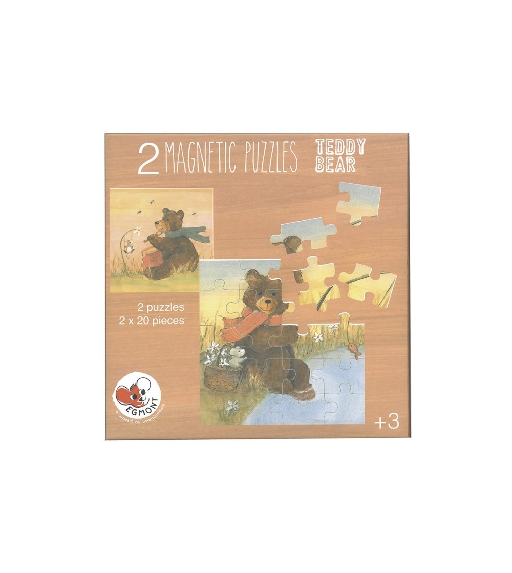 Set 2 puzzle-uri magnetice Ursuletul de plus, Egmont Toys - Puzzle-uri