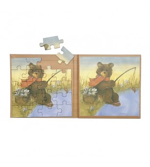 Set 2 puzzle-uri magnetice Ursuletul de plus, Egmont Toys - Puzzle-uri