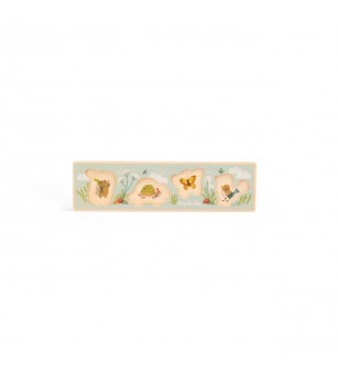 Puzzle incastru din lemn 4 animale, Moulin Roty - Puzzle-uri