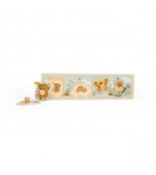 Puzzle incastru din lemn 4 animale, Moulin Roty - Puzzle-uri