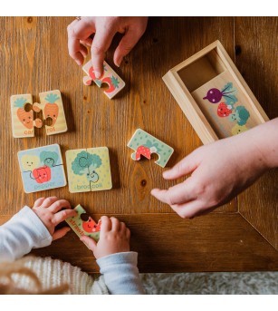 Puzzle din lemn in cutie Legume, Orange Tree Toys - Jucării de lemn si Montessori