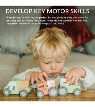 Tractor din lemn verde, Orange Tree Toys - Jucării de lemn si Montessori