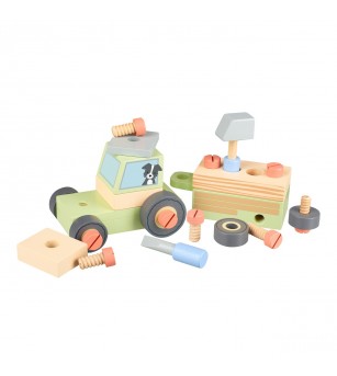 Tractor din lemn de asamblat, Orange Tree Toys - Jucării de lemn si Montessori