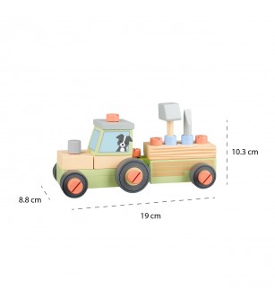 Tractor din lemn de asamblat, Orange Tree Toys - Jucării de lemn si Montessori