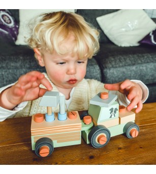 Tractor din lemn de asamblat, Orange Tree Toys - Jucării de lemn si Montessori