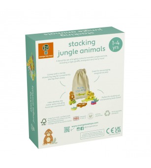 Joc Animale din jungla de stivuit, Orange Tree Toys - Jucării de lemn si Montessori