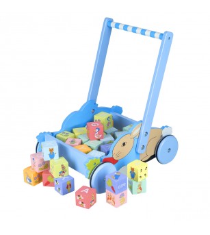 Carucior cu cuburi Peter Rabbit™, Orange Tree Toys - Jucării de lemn si Montessori