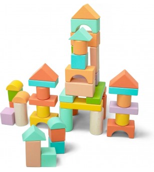 Set 100 cuburi din lemn, UMU Toys - Jucării de lemn si Montessori