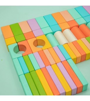 Set 100 cuburi din lemn, UMU Toys - Jucării de lemn si Montessori