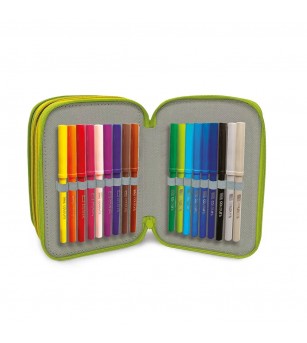 Penar echipat - Color Block cu 3 fermoare (18 markere si 12 creioane colorate) - 13 x 20 x 6.5 cm - Rechizite Penar echipat - Color Block cu 3 fermoare (18 markere si 12 creioane colorate) - 13 x 20 x 6.5 cm - Rechizite
