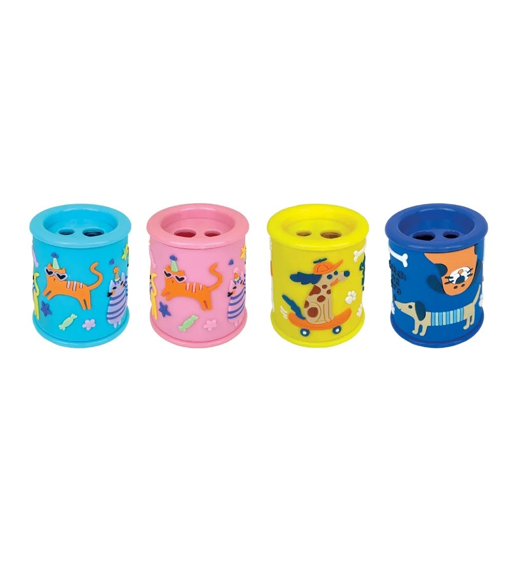 Ascutitoare de creion cu 2 gauri si container cu detalii tridimensionale Caini si Pisici, 4 modele - Rechizite Ascutitoare de creion cu 2 gauri si container cu detalii tridimensionale Caini si Pisici, 4 modele - Rechizite
