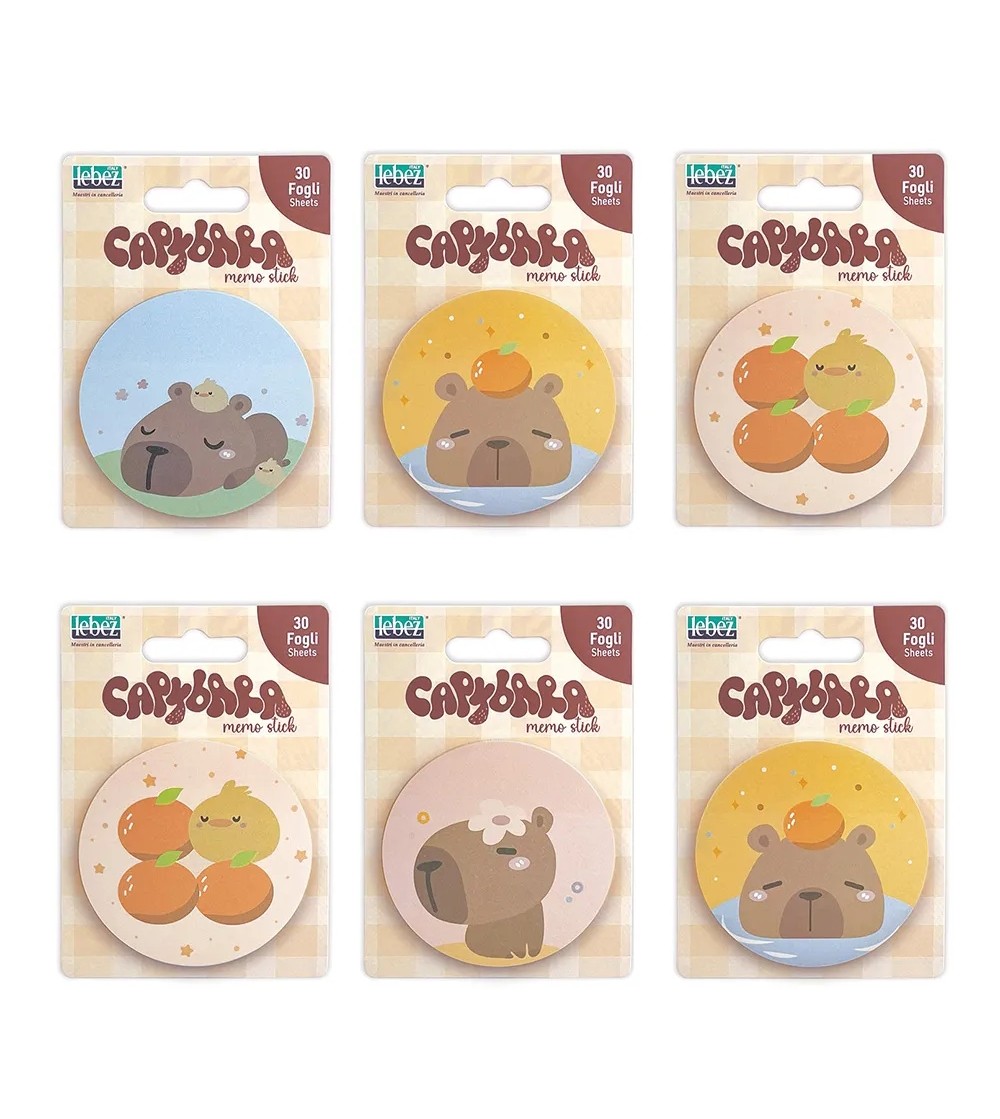 Bloc notes adeziv, Capibara, 6 modele - Rechizite
