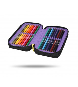 Penar echipat Coolpack cu trei compartimente, Stitch - Negru - Penare Penar echipat Coolpack cu trei compartimente, Stitch - Negru - Penare