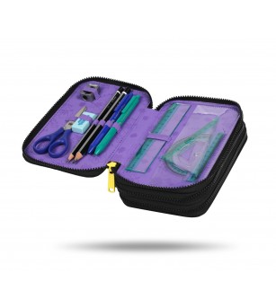 Penar echipat Coolpack cu trei compartimente, Stitch - Negru - Penare Penar echipat Coolpack cu trei compartimente, Stitch - Negru - Penare