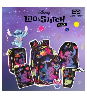 Penar neechipat Coolpack cu un compartiment, Stitch - Negru - Penare
