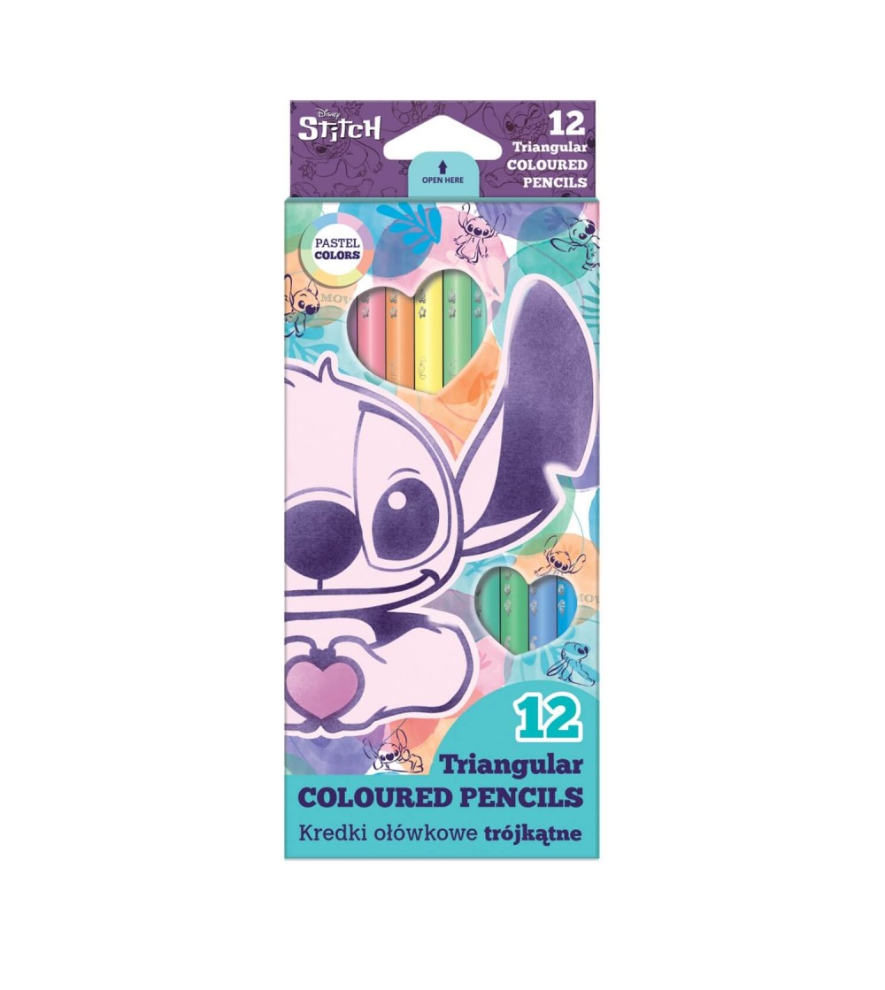 Creioane colorate triunghiulare Coolpack Stitch, 12 buc, Pastel - Creioane, radiere si ascutitori Creioane colorate triunghiulare Coolpack Stitch, 12 buc, Pastel - Creioane, radiere si ascutitori