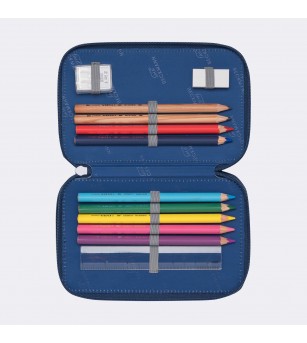 Penar cu trei secțiuni complet echipat, Forest Deer Blue - Acasa Penar cu trei secțiuni complet echipat, Forest Deer Blue - Acasa
