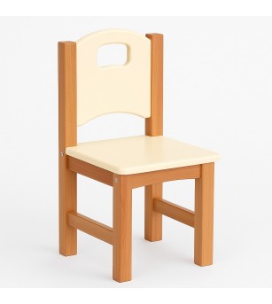 Scaun grădiniță din lemn masiv, Bej - Home & deco Scaun grădiniță din lemn masiv, Bej - Home & deco