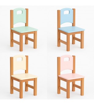 Scaun grădiniță din lemn masiv, Bej - Home & deco Scaun grădiniță din lemn masiv, Bej - Home & deco