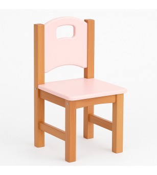 Scaun grădiniță din lemn masiv, Roz - Home & deco Scaun grădiniță din lemn masiv, Roz - Home & deco