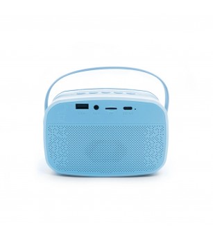Set Karaoke Lalarma, cu 2 Microafone + boxa cu Bluetooth si lumini, Blue - Top cadouri copii