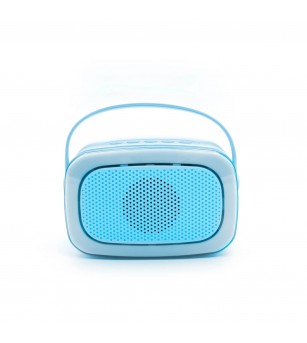 Set Karaoke Lalarma, cu 2 Microafone + boxa cu Bluetooth si lumini, Blue - Top cadouri copii