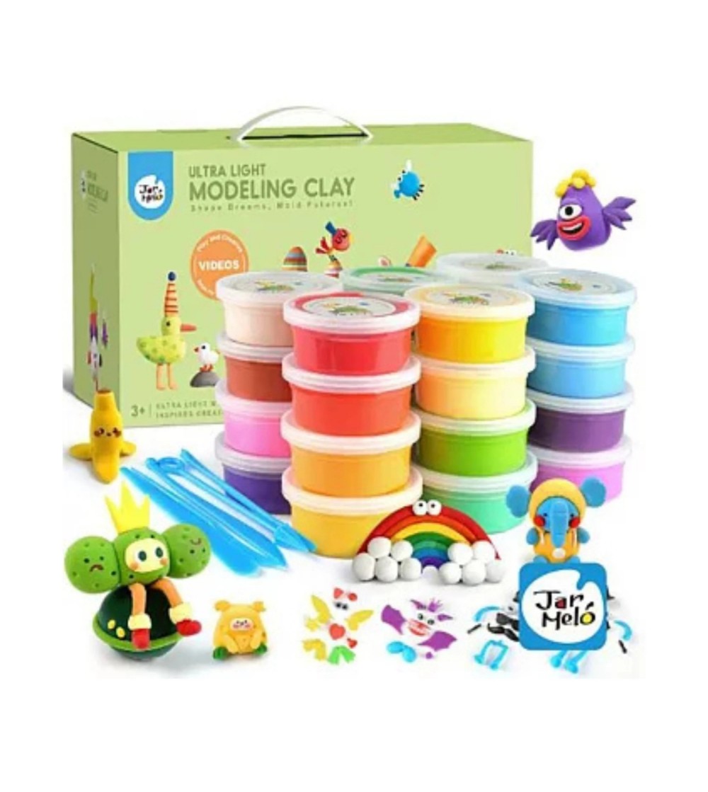 Pastă de modelat Jar Melo, ultra-ușoară, 24 buc - Seturi cu plastilină și modelare Pastă de modelat Jar Melo, ultra-ușoară, 24 buc - Seturi cu plastilină și modelare