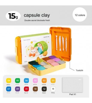 Pastă de modelaj Jar Melo – Cutie cu 12 nuanțe - Seturi cu plastilină și modelare Pastă de modelaj Jar Melo – Cutie cu 12 nuanțe - Seturi cu plastilină și modelare